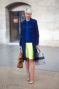 Elisa Nalin blue and neon yellow