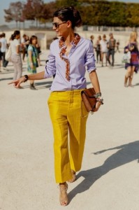 Giovanna Battaglia purple and mustard