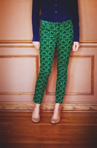 Patterned pants and complementary color