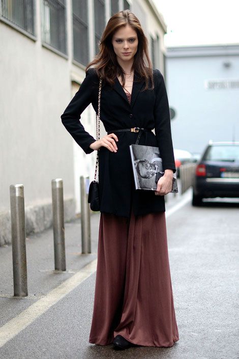 long skirt outfit winter