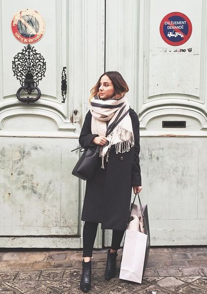 Tenue avec clearance long manteau noir