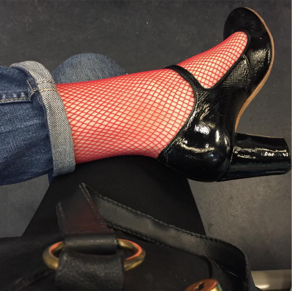 Red Fishnet Tights 