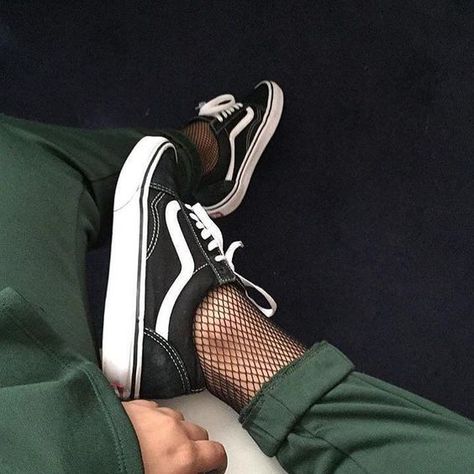 fishnet socks and vans