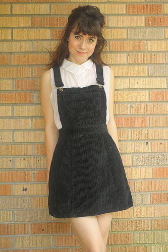 Black corduroy overall skirt hotsell