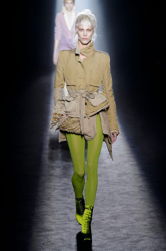 Colored Tights at Fashion Week Fall 2018