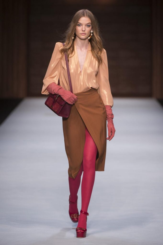 Colored Tights at Fashion Week Fall 2018