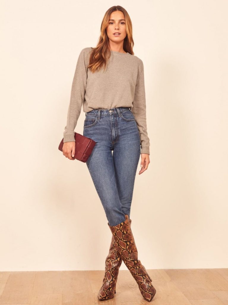 How To Style Tall Tan Boots With Jeans