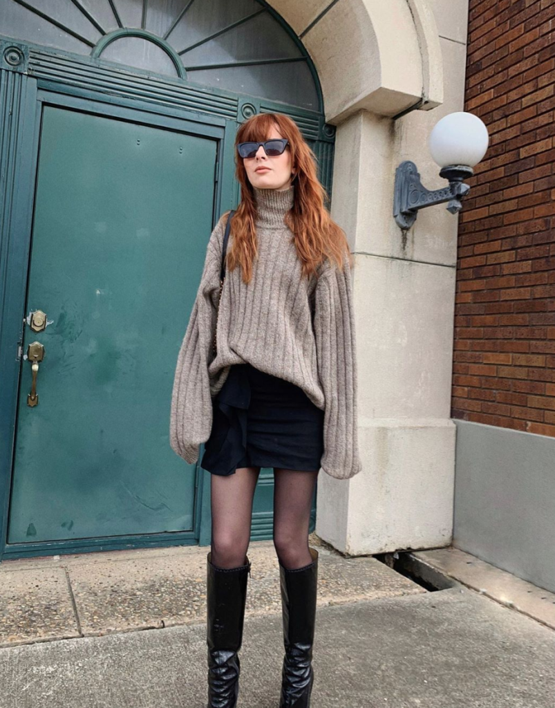 Big sweater with outlet skirt