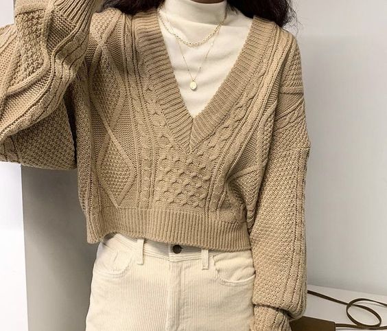 Turtleneck with outlet v neck sweater